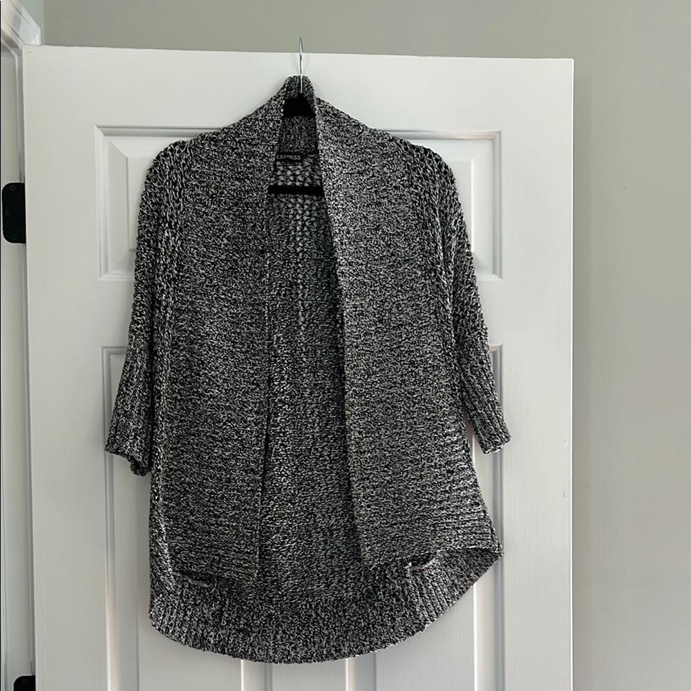 Express Gray Chunky Knit Open-Front Cardigan